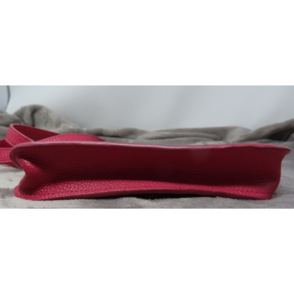 BTB Los Angeles Hot Pink Rocker Biker Styling Leather Gold Studded Crossbody Bag - Picture 10 of 16